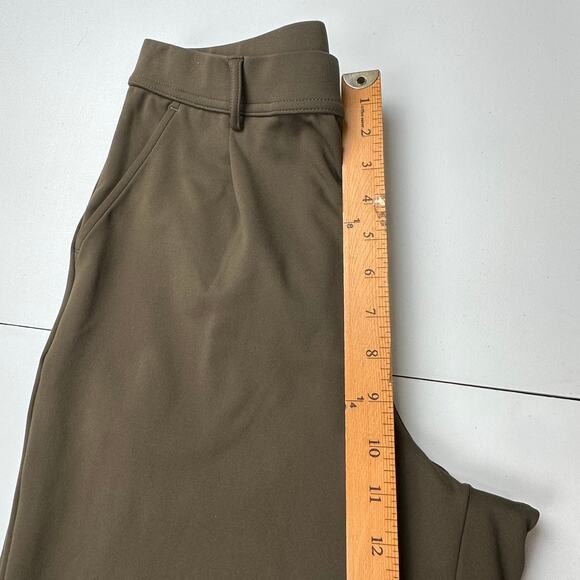 Halara Pants Womens Small Tall Green Pullon Wide Leg Trousers Stretch Office - Picture 10 of 13